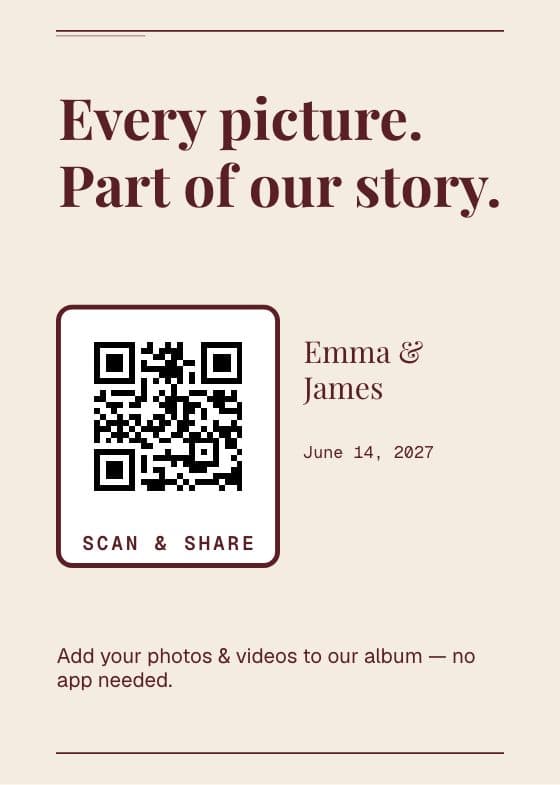 The Editorial QR code sign for sharing event photos