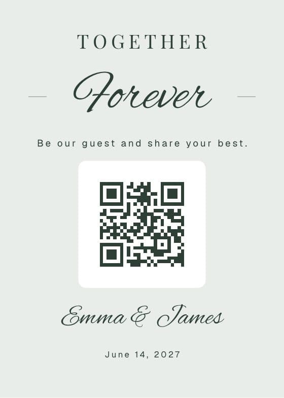 Enchanted Script QR code sign for sharing event photos